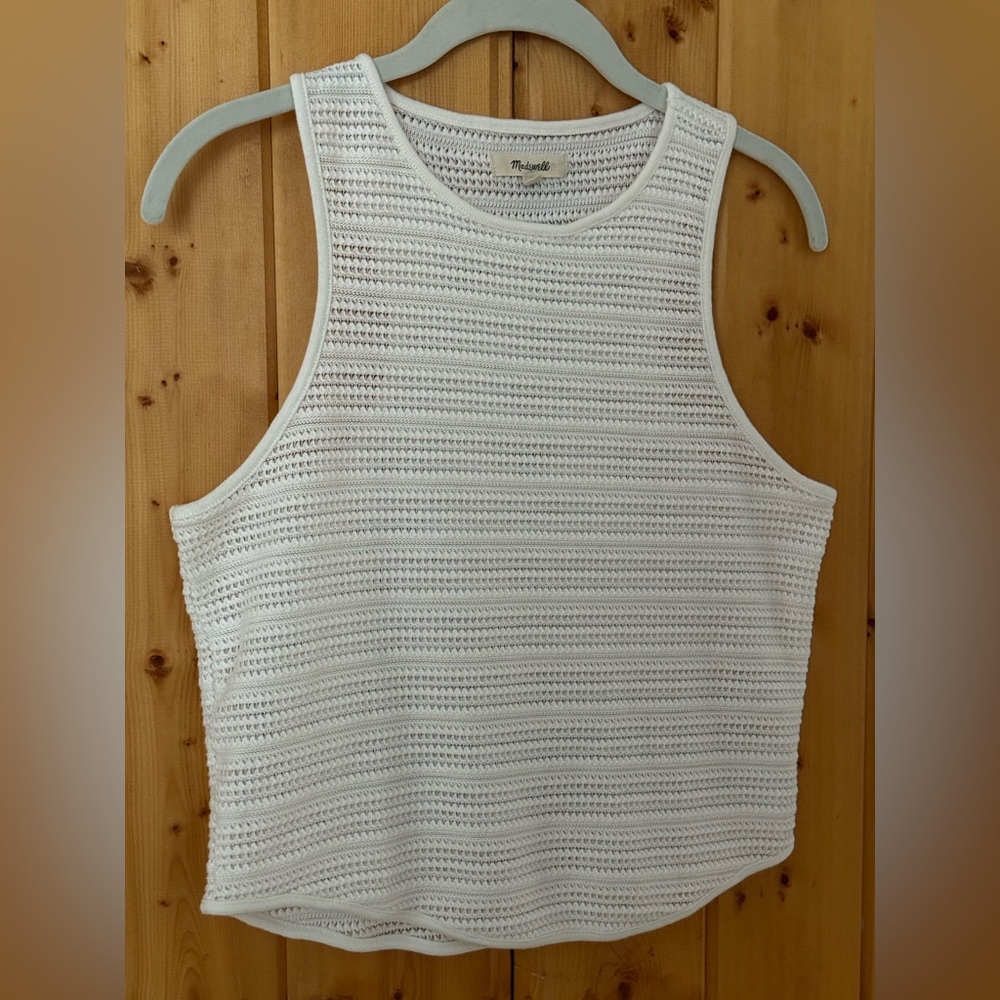 Madewell Ivory Textured Knit Top Large